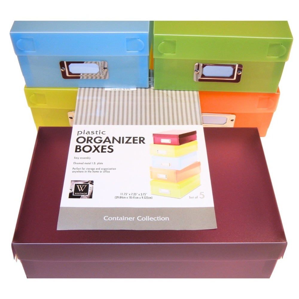 Whitmor Plastic Organizer‎ Boxes Container Collection Set of 5